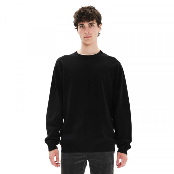 EMERSON Men's Cotton Knit with Round Neck 222.EM70.90 BLACK