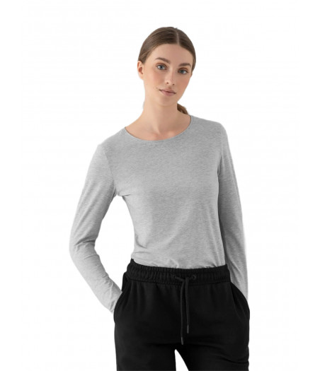 4F Women's Slim Long-Sleeve Shirt NOSH4-TSDL350-27Μ ΓΚΡΙ