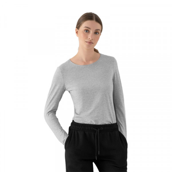 4F Women's Slim Long-Sleeve Shirt NOSH4-TSDL350-27Μ ΓΚΡΙ