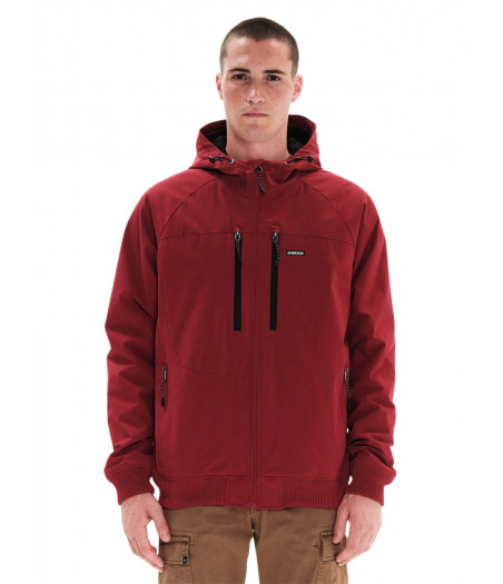 EMERSON Men's Ribbed Jacket with Hood 222.EM10.21 D.RED