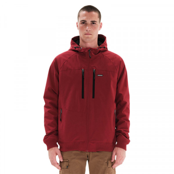 EMERSON Men's Ribbed Jacket with Hood 222.EM10.21 D.RED