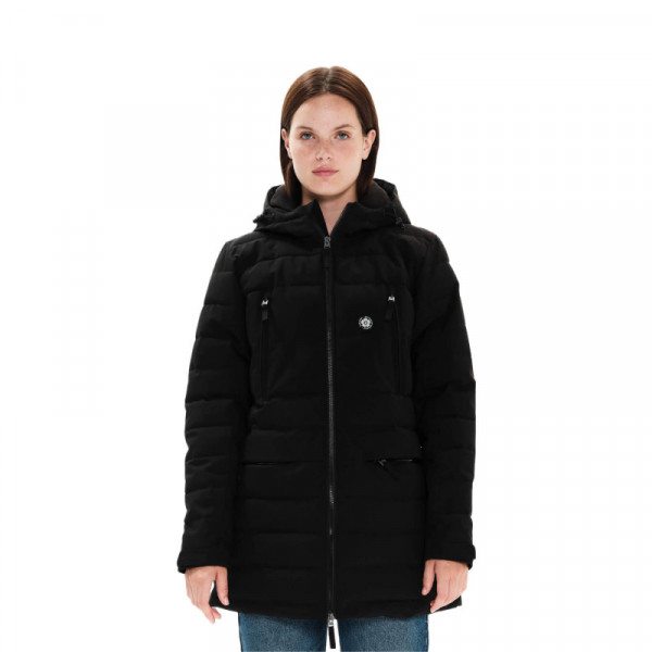 EMERSON Women's P.P.Down Long Jacket with Hood 222.EW10.92 BLACK