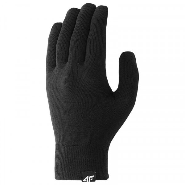 4F Gloves Cas 4FAW22AGLOU012-20S ΜΑΥΡΟ