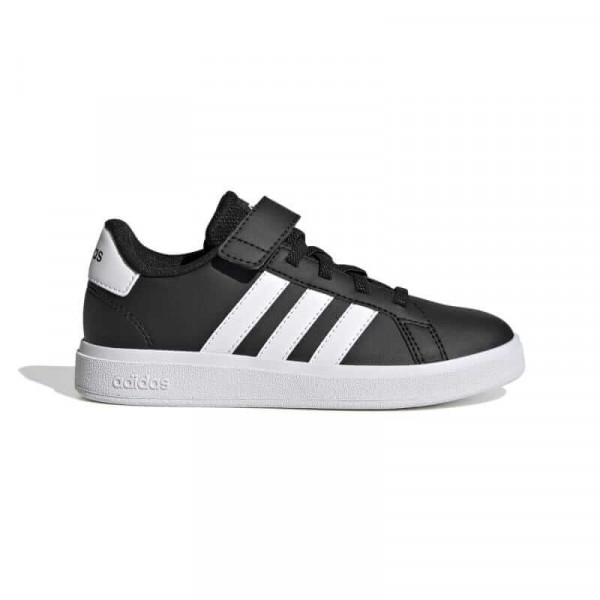 ADIDAS Grand Court Lifestyle Court Elastic Lace and Top Strap Shoes - ΜΑΥΡΟ