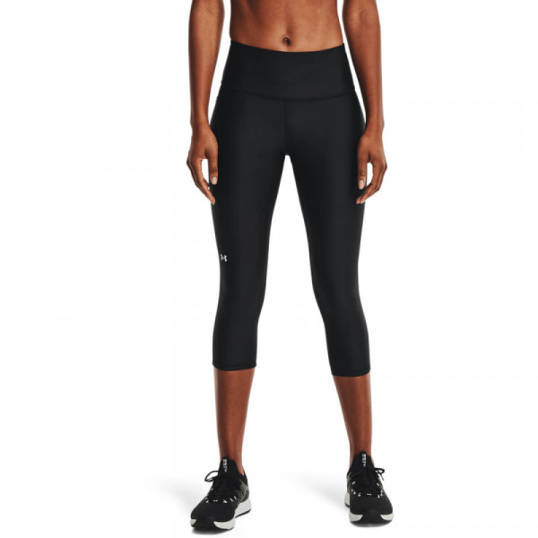 UNDER ARMOUR Women's HeatGear® Armour No-Slip Waistband Capris - ΜΑΥΡΟ