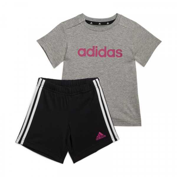 ADIDAS Essentials Lineage Organic Cotton Tee and Shorts Set - ΓΚΡΙ