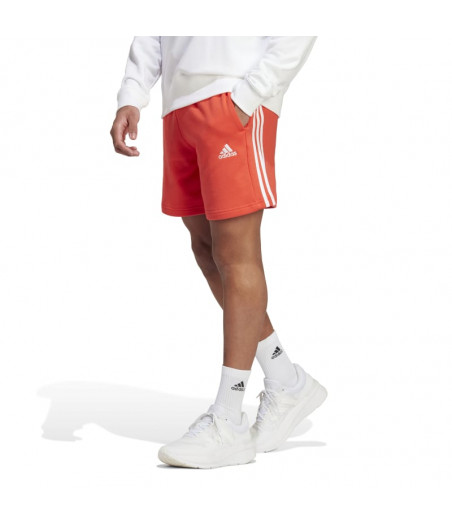 ADIDAS Essentials French Terry 3-Stripes Shorts - ΚΟΚΚΙΝΟ