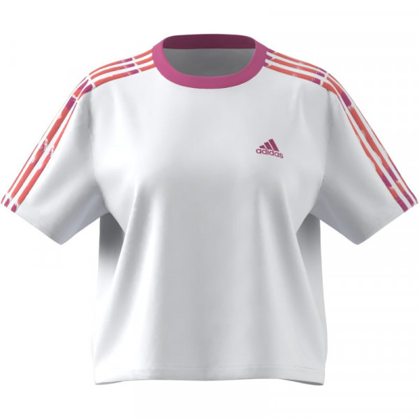 ADIDAS Essentials 3-Stripes Single Jersey Crop Top - ΛΕΥΚΟ