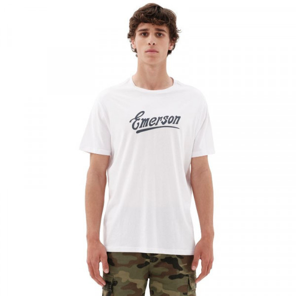 EMERSON Calligraphic Logo Men's Short Sleeve T-Shirt - ΛΕΥΚΟ