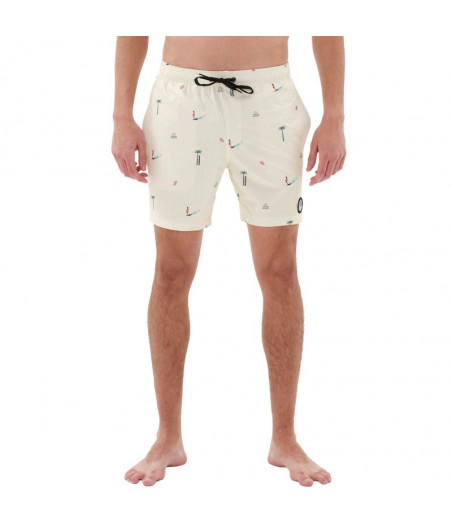 EMERSON Men's Recycled Printed 17" Volley Shorts - PALE YELLOW