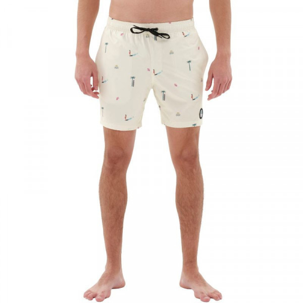 EMERSON Men's Recycled Printed 17" Volley Shorts - PALE YELLOW