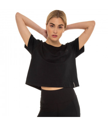 BE:NATION S-S Crop Top - ΜΑΥΡΟ