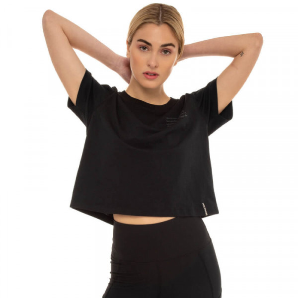 BE:NATION S-S Crop Top - ΜΑΥΡΟ