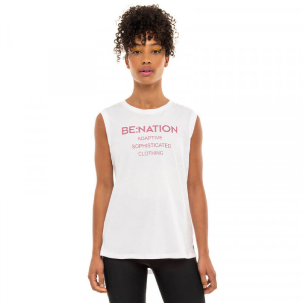 BE:NATION Essentials Sleeveless Tee - ΛΕΥΚΟ