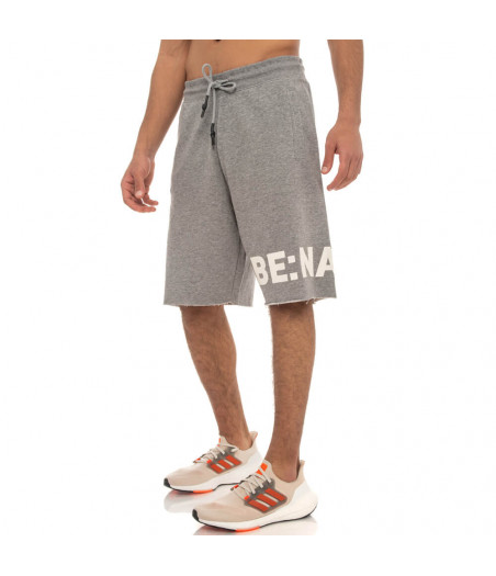 BE:NATION Essentials Terry Shorts Raw Edges - ΓΚΡΙ