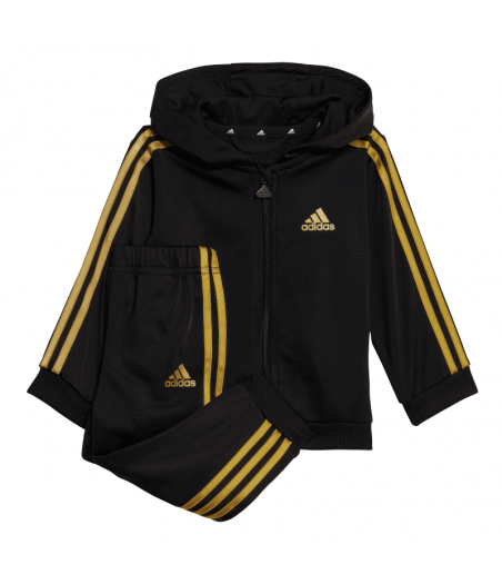 ADIDAS INF ESS 3-Stripes Shiny Polyester Tracksuit Βρεφικό Σετ Μαύρο