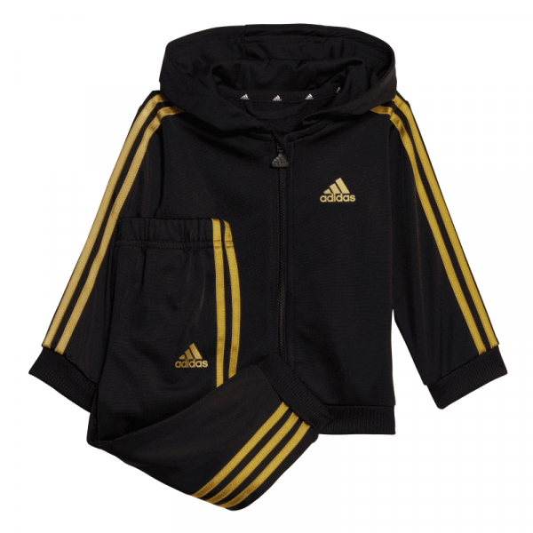 ADIDAS INF ESS 3-Stripes Shiny Polyester Tracksuit Βρεφικό Σετ Μαύρο