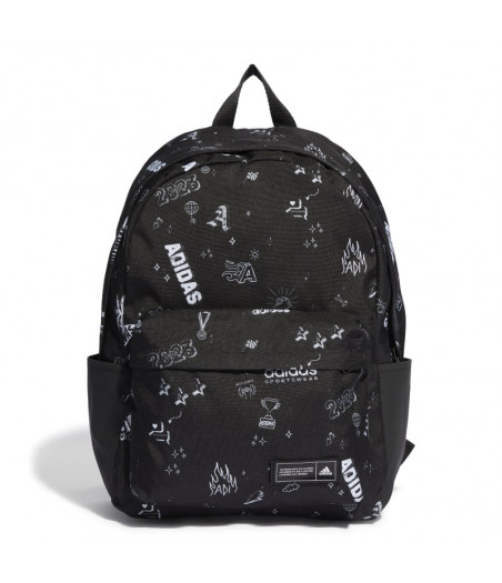 ADIDAS Classic Graphic Backpack Varsity Τσάντα Πλάτης Μαύρη