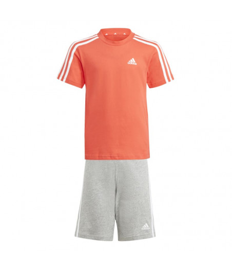 ADIDAS Essentials 3-Stripes Tee and Shorts Set Παιδικό Σετ Πορτοκαλί