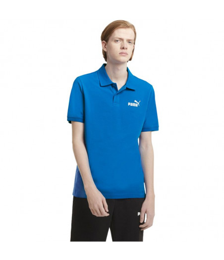 PUMA Essentials Pique Polo Shirt Ανδρική Μπλούζα Polo Μπλε