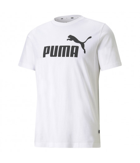 PUMA ESS Logo T-Shirt Ανδρική Κοντομάνικη Μπλούζα Λευκή