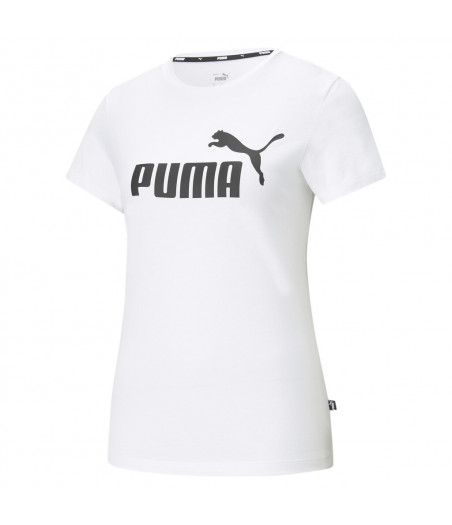 PUMA ESS Logo W T-Shirt Γυναικεία Κοντομάνικη Μπλούζα Λευκή