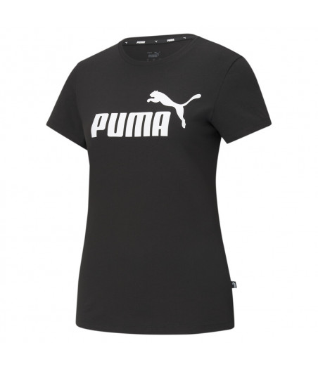PUMA ESS Logo W T-Shirt Γυναικεία Κοντομάνικη Μπλούζα Μαύρη