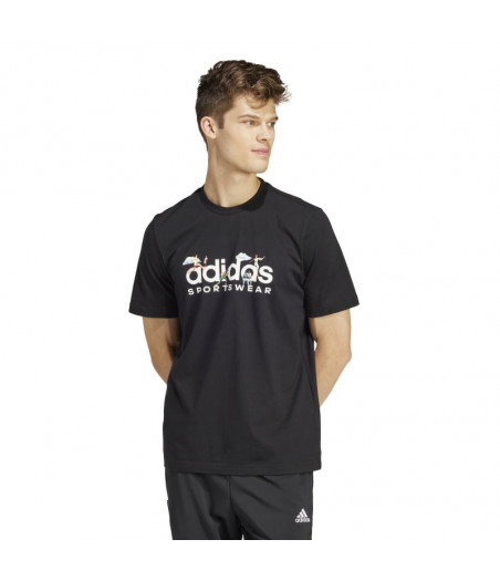 ADIDAS Landscape Sportswear Ανδρική Κοντομάνικη Μπλούζα - Μαύρη