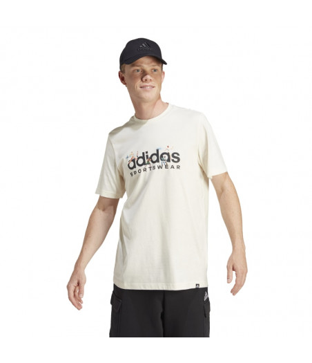 ADIDAS Landscape Sportswear Ανδρική Κοντομάνικη Μπλούζα - ΕΚΡΟΥ