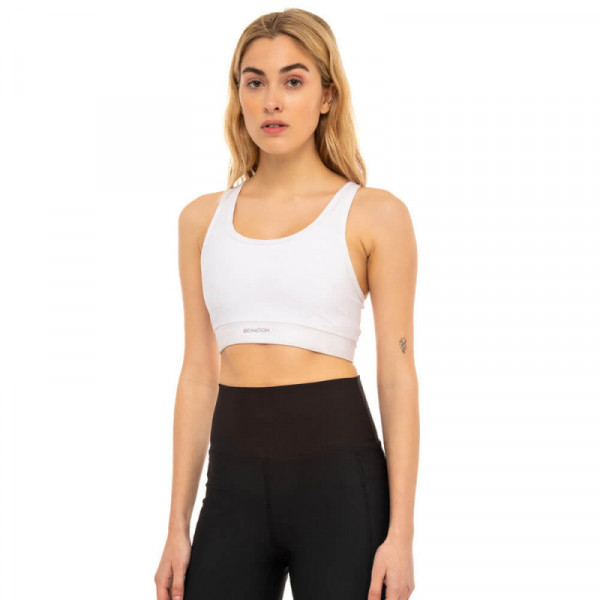 BENATION Essentials Athletic Bra Strong Γυναικείο Αθλητικό Μπουστάκι - ΛΕΥΚΟ