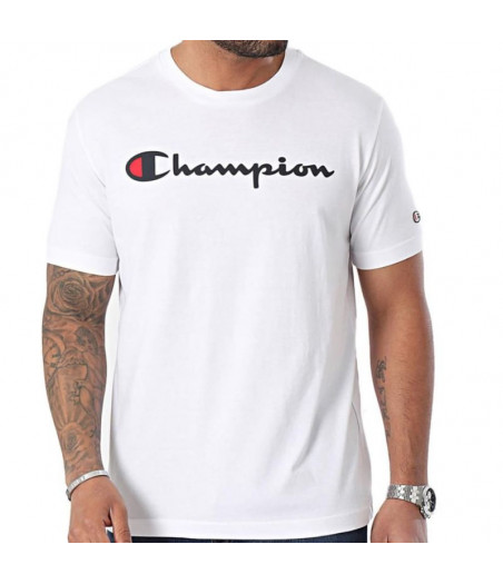 CHAMPION Ανδρική Κοντομάνικη Μπλούζα - ΛΕΥΚΟ