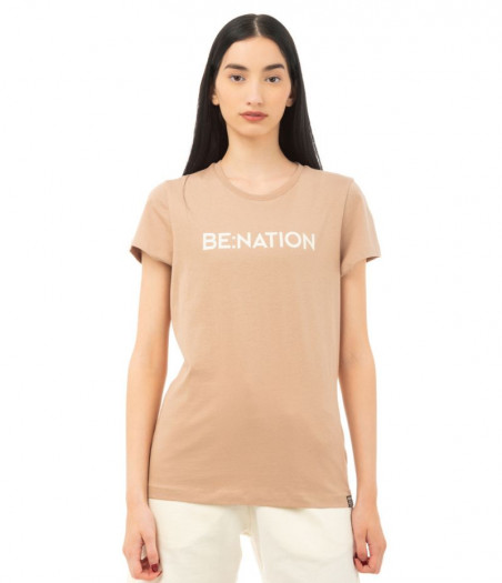BENATION Crew Neck Γυναικεία Κοντομάνικη Μπλούζα - ΜΠΕΖ
