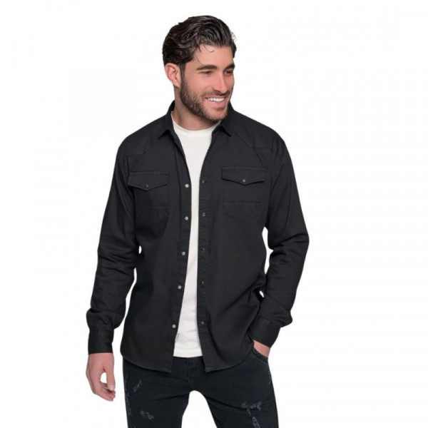 BEN TAILOR Pure Denim Ανδρικό Πουκάμισο - ΜΑΥΡΟ