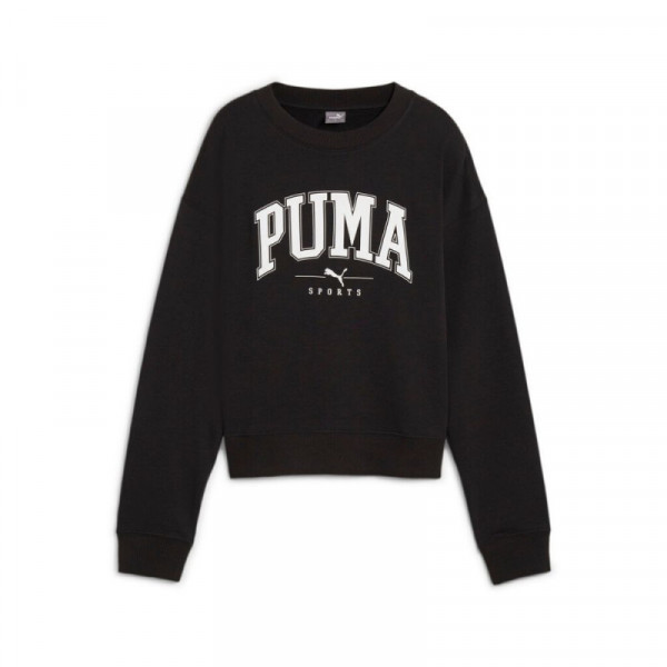 PUMA SQUAD Crew TR Γυναικεία Μπλούζα Φούτερ - ΜΑΥΡΟ