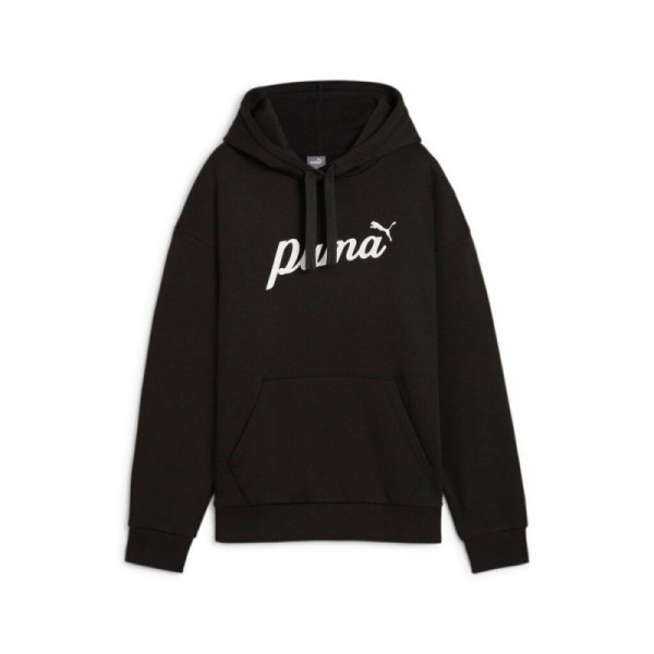 PUMA ESS Script Hoodie Γυναικεία Φούτερ Με Κουκούλα - ΜΑΥΡΟ