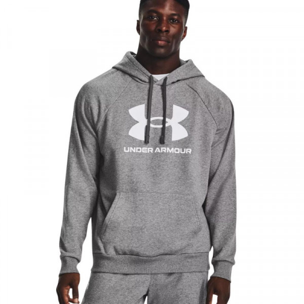 UNDER ARMOUR Rival Fleece Big Logo Ανδρική Φούτερ Με Κουκούλα - ΓΚΡΙ