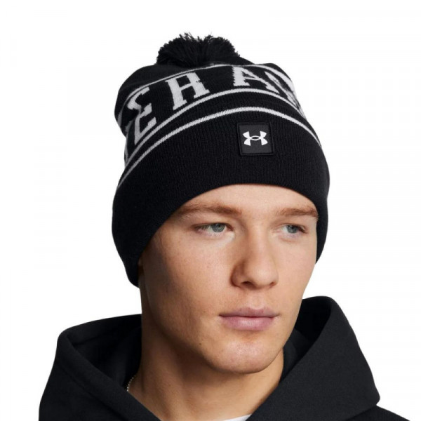 UNDER ARMOUR Halftime Pom Beanie Ανδρικός Σκούφος - ΜΑΥΡΟΣ