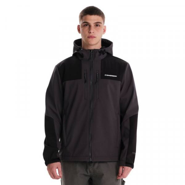 EMERSON M Hooded Bonded Ανδρικό Μπουφάν - D.GREY/BLACK