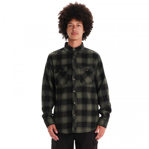 EMERSON Men's Classic Button Down Shirt Ανδρικό Πουκάμισο - Olive/Black