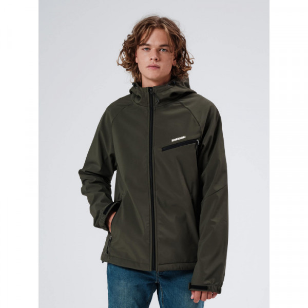 EMERSON Men's Soft Shell Jacket with Hood - ARMY GREEN