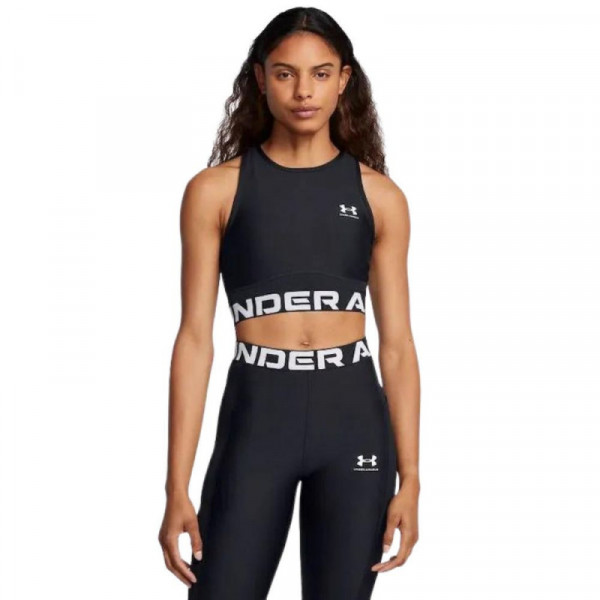 UNDER ARMOUR W HeatGear® Rib Tank Γυναικείο Αθλητικό Μπουστάκι - ΜΑΥΡΟ