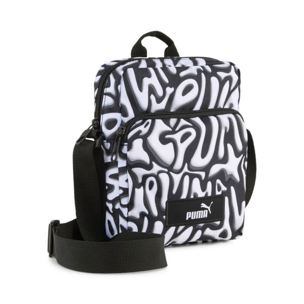 PUMA Casual Academy AOP P Unisex Τσαντάκι Ώμου - ΑΣΠΡΟΜΑΥΡΟ
