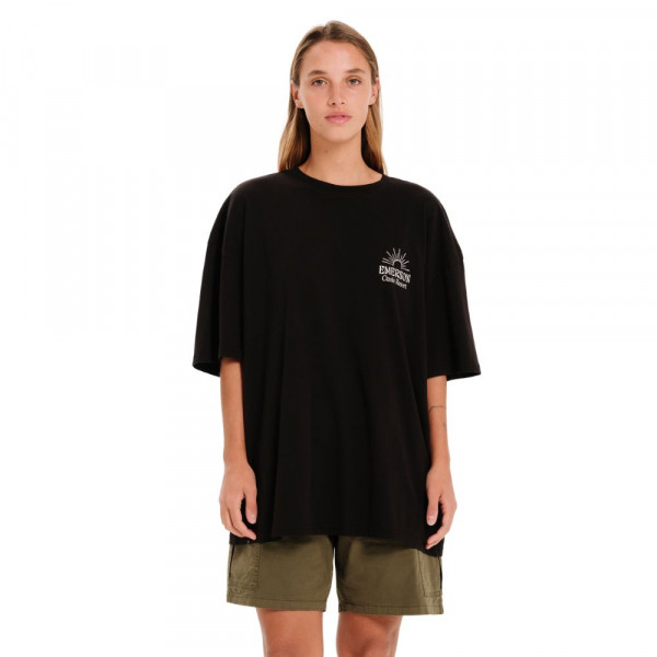 EMERSON Γυναικεία Κοντομάνικη Μπλούζα Oversized - BLACK
