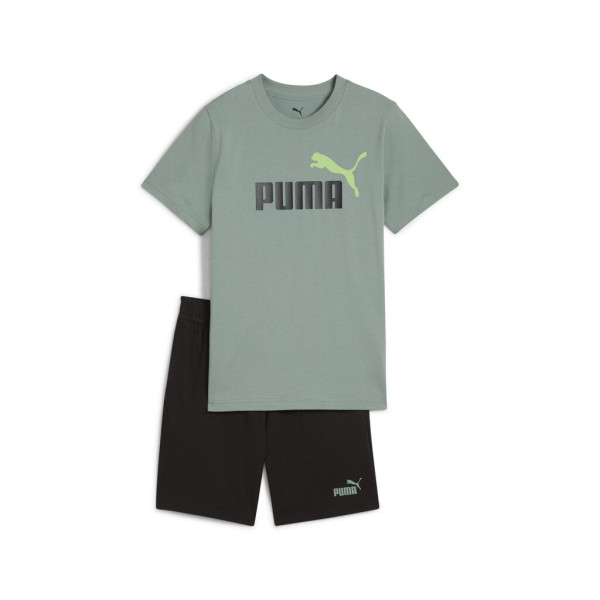 PUMA ESS 2 COLOR Logo Tee and Shorts Παιδικό Σετ - DUSTY GREEN