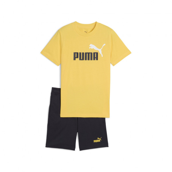 PUMA ESS 2 COLOR Logo Tee and Shorts Παιδικό Σετ - ΚΙΤΡΙΝΟ