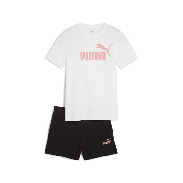 PUMA ESS 2 COLOR Logo Tee and Shorts Παιδικό Σετ - ΛΕΥΚΟ