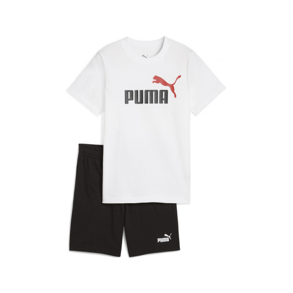 PUMA ESS 2 COLOR Logo Tee and Shorts Παιδικό Σετ - ΛΕΥΚΟ