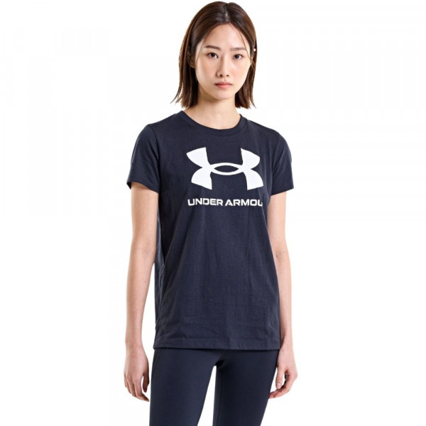 UNDER ARMOUR Logo SS Γυναικεία Κοντομάνικη Μπλούζα - ΜΑΥΡΟ