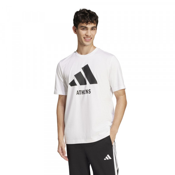 ADIDAS ATHENS TEE Ανδρική Κοντομάνικη Μπλούζα - ΛΕΥΚΟ