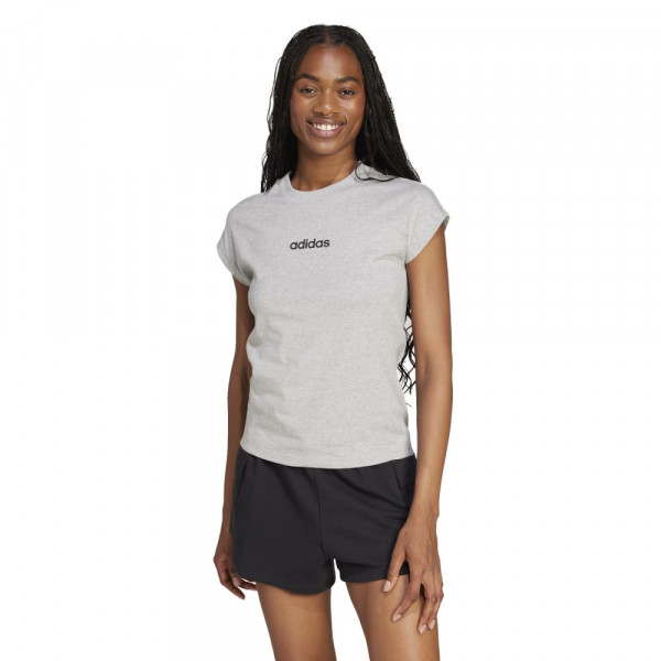 ADIDAS ESS Linear C T Γυναικεία Κοντομάνικη Μπλούζα - ΓΚΡΙ